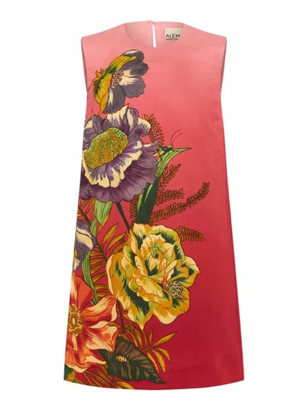 Alémais Inez shift dress pink and red ombre background with a floral print SZ 4 - Picture 5 of 12